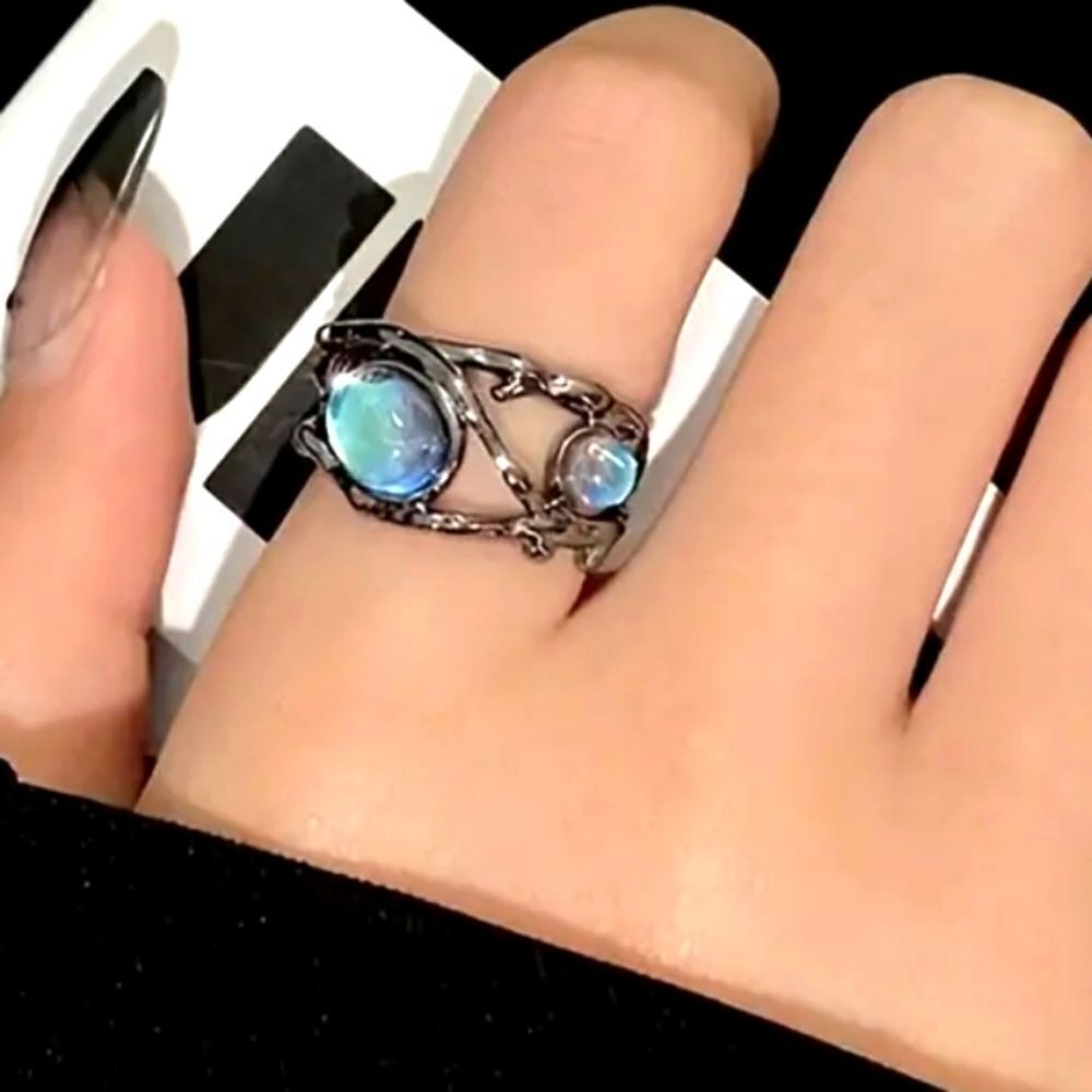 Ladies Luxury Alloy Moonstone Ring For Women sz 9